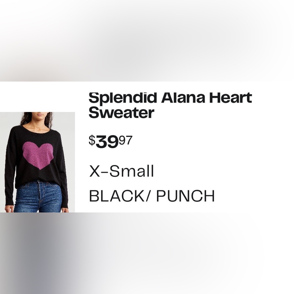 Splendid Alana Black and Punch Sweater